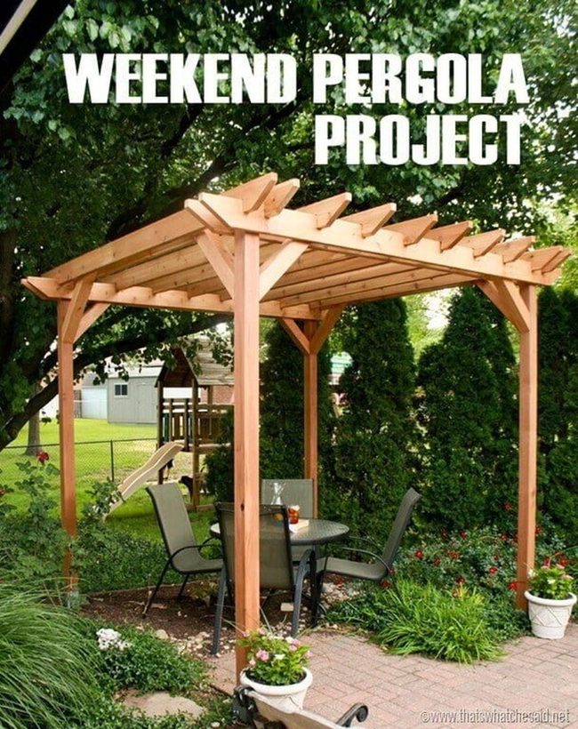 Wooden Pergola Garden Dining