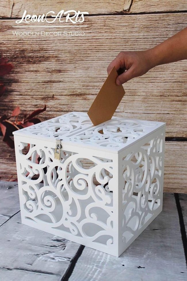 Glass Wedding Wish Lockbox