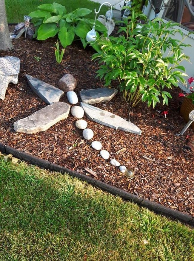 Stone Dragonfly Garden Display