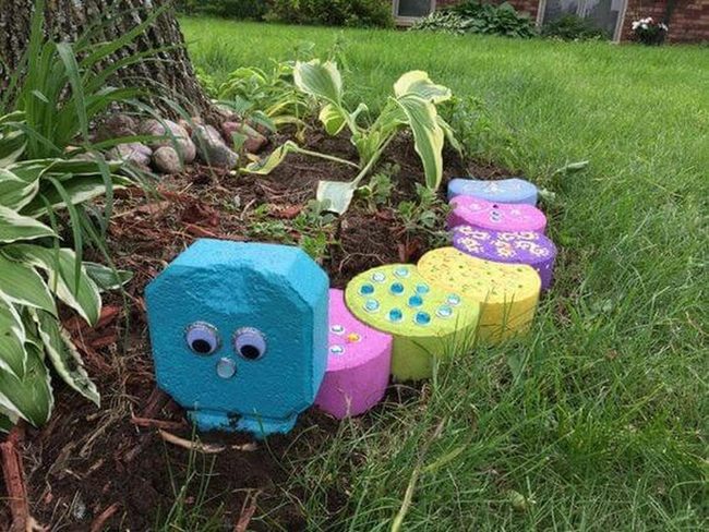 Googly-Eyed Stone Caterpillar