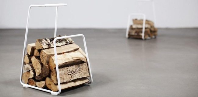 Stacked Firewood Meets Minimalist White