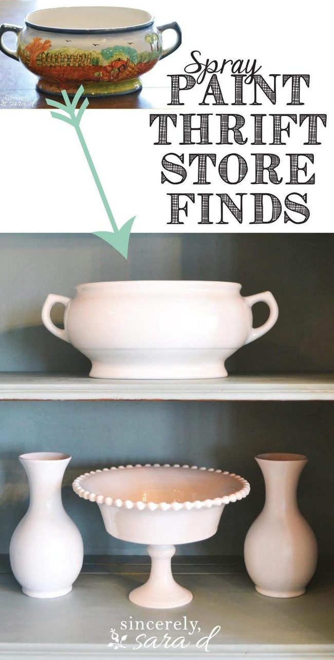 Spray-Painted Thrift Store Ceramics