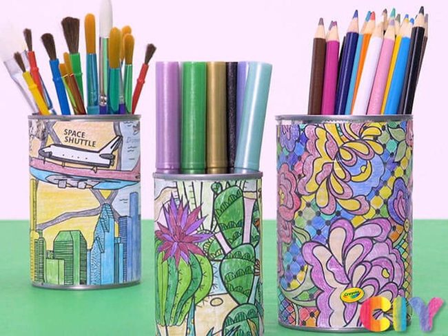 Painted Tin Desk Organizers