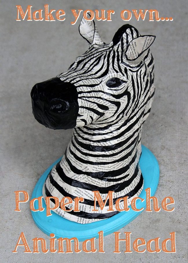 Striped Paper Zebra With Blue Base