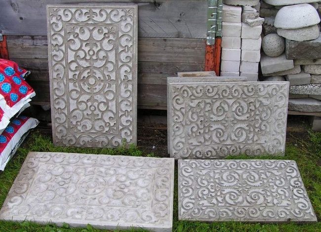 Scrolled Stamped Rectangular Tiles