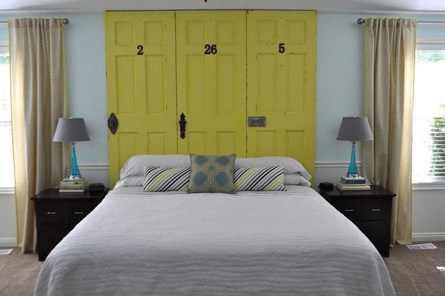 Yellow Doors With Mismatched Hardware