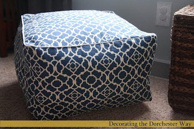 Navy Poufs, Soft Carpet Foundation