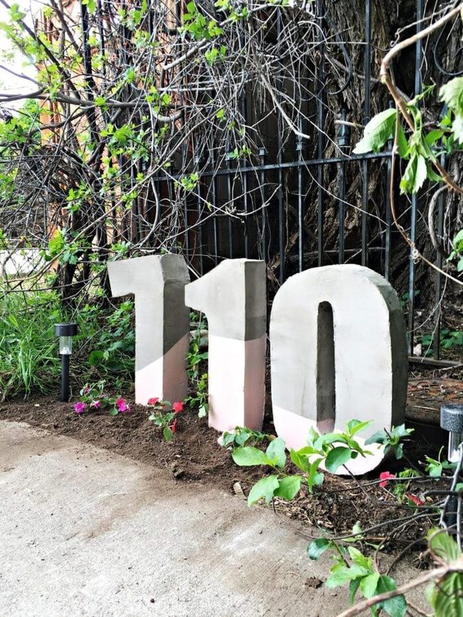 Oversized Concrete Address Numbers