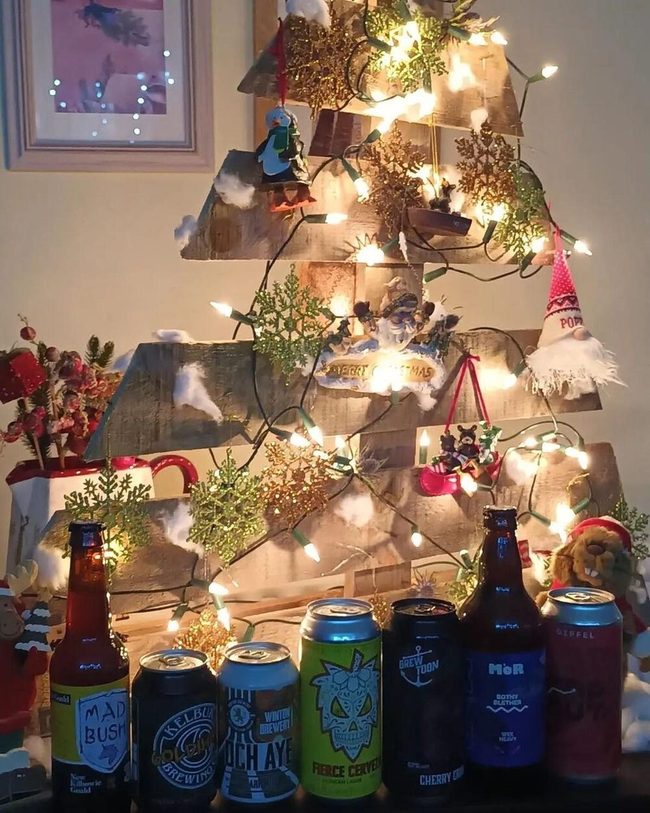 Oversized Wooden Tree With Glittering Lights
