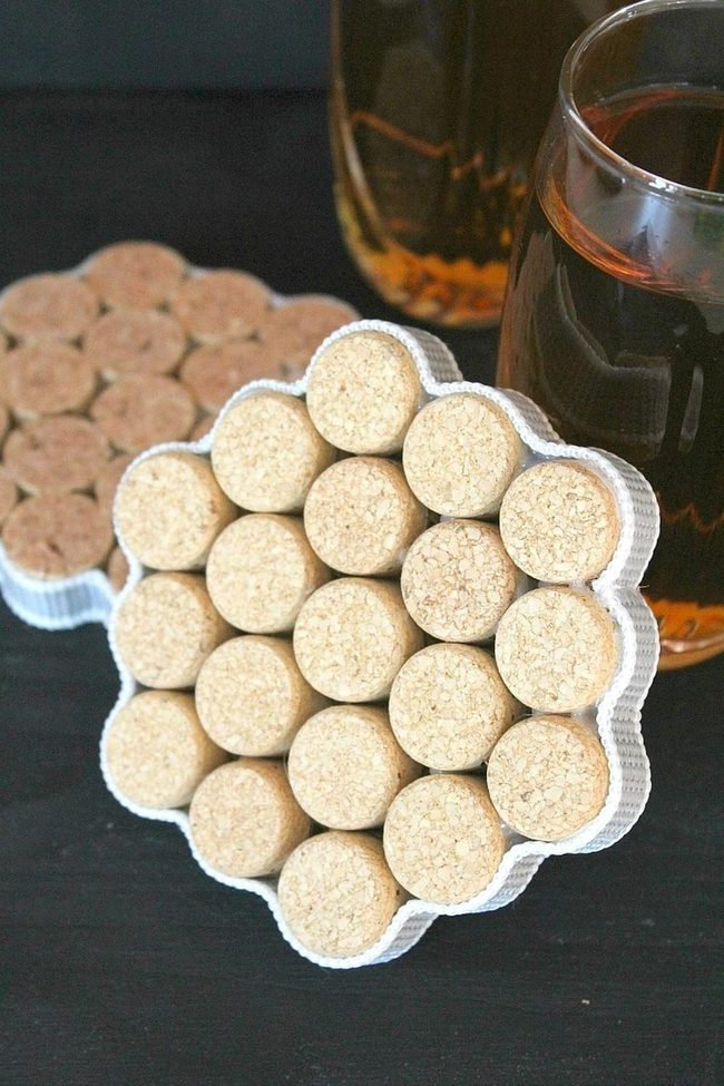 Flower Cork Coasters Natural Elegance
