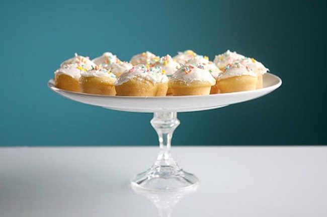 White Frosted Cupcakes On Glass