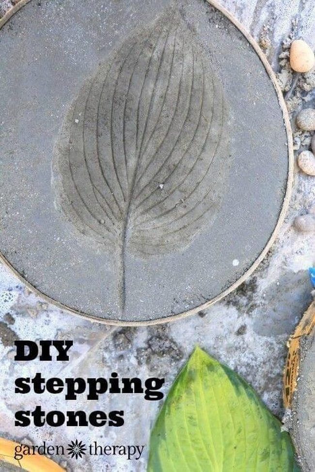 Leaf-Imprinted Concrete Garden Pathways