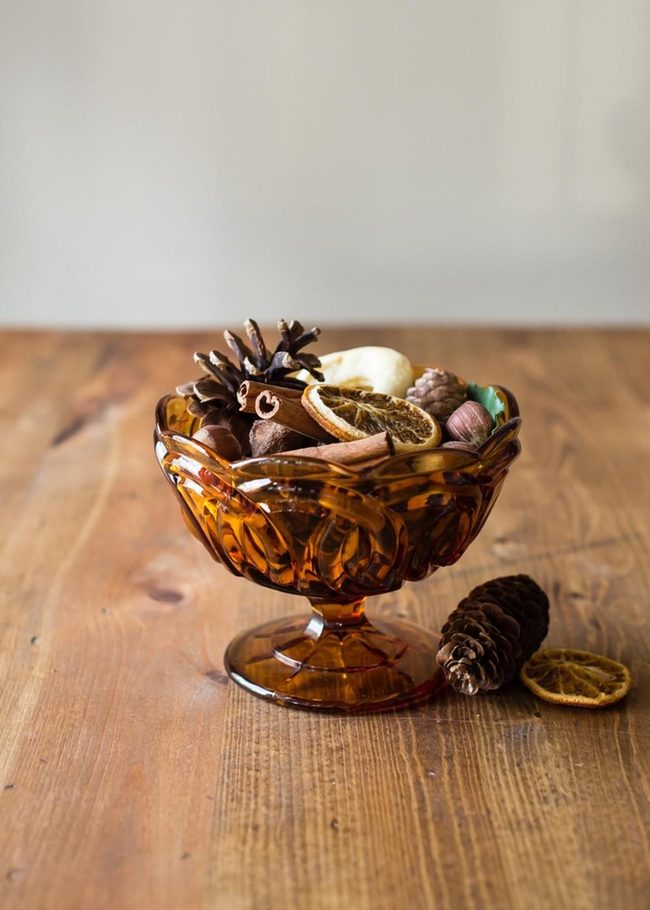 Amber Glass With Dried Citrus