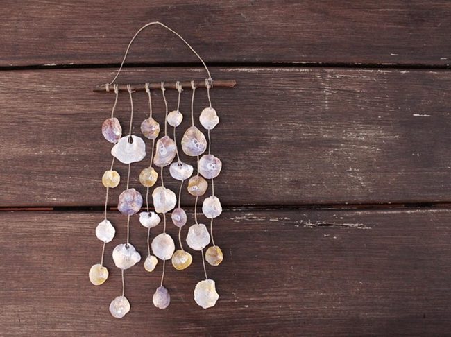 Cascading Shells On Wooden Sticks