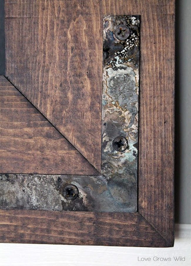 Weathered Wood And Dark Metal Brackets