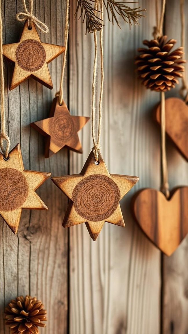 Handburned Wood Star Shapes