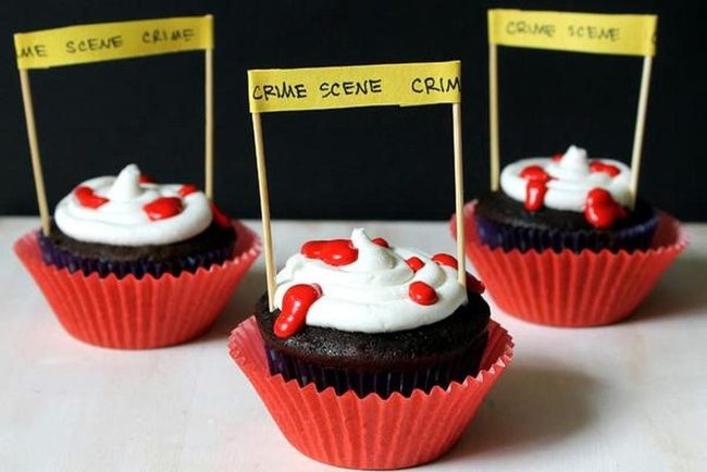 Dark Chocolate Cupcakes Red Crime Scene