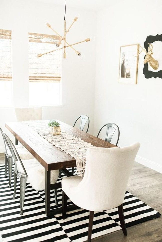Black And White Striped Dining Foundation
