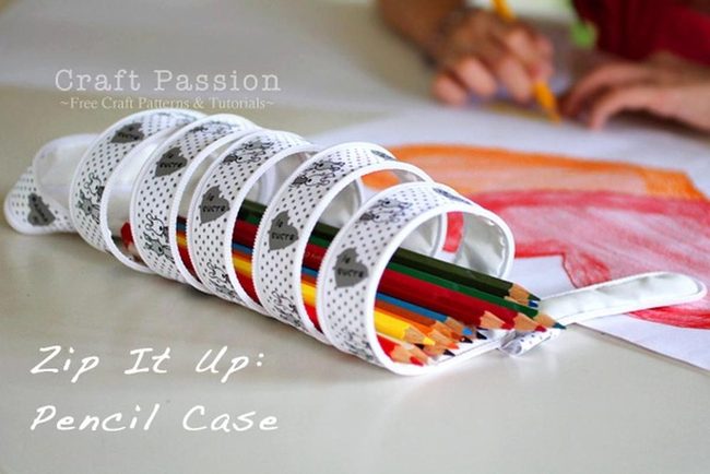 Black Pattern Pencil Cases White