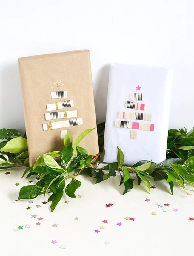 Natural Wood Tree On Kraft Paper