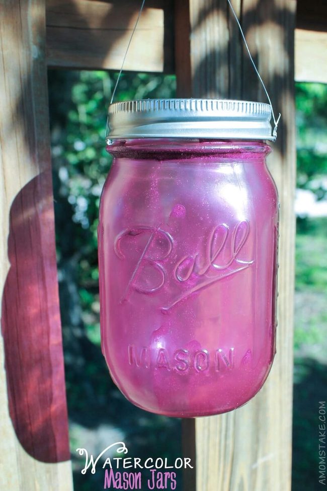 Translucent Painted Glass Jars