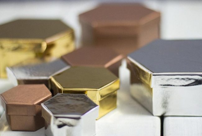 Metallic Hexagons Catch Light
