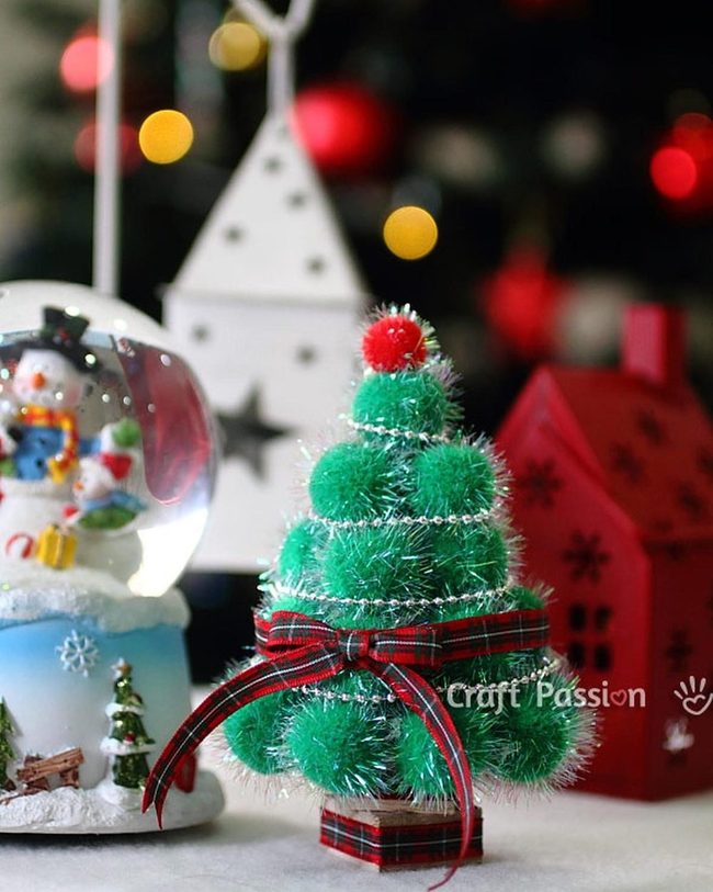 Petite Green Trees With Silver Shimmer
