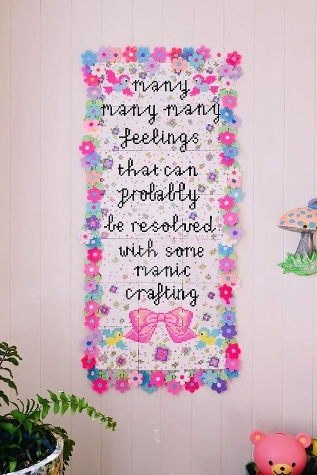 Colorful Beads Floral Wall Art