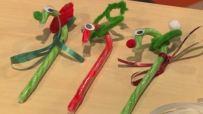 Candy Cane Rudolph Pom-Pom Noses