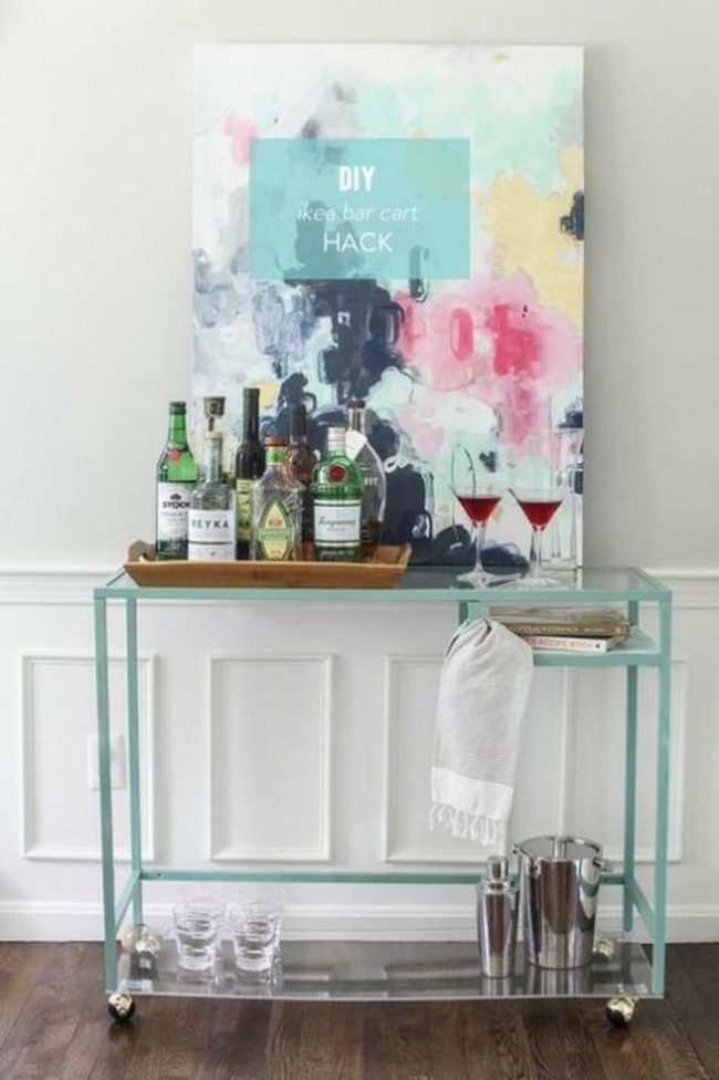 Glass And Metal Bar Cart
