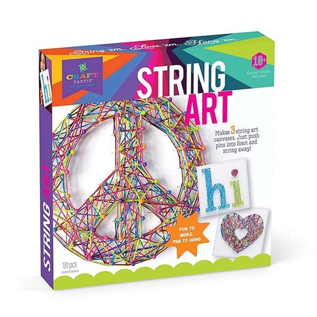 Geometric Peace Sign String Art