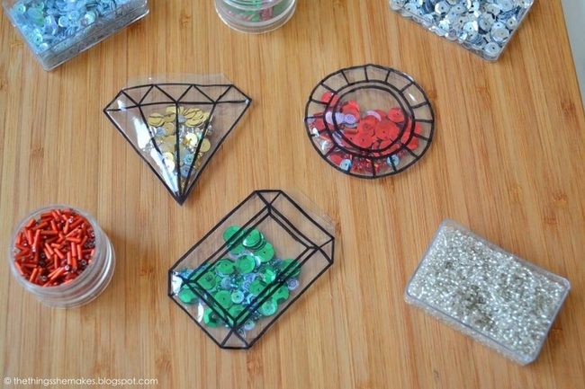 Shiny Beads On Natural Wood