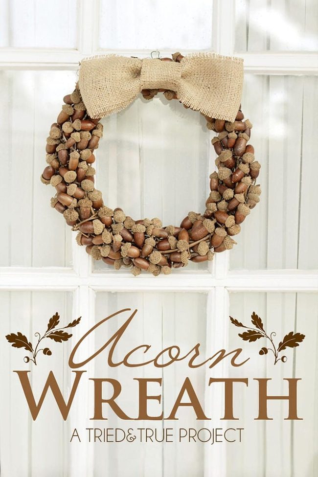 Acorn Wreath Brown Burlap