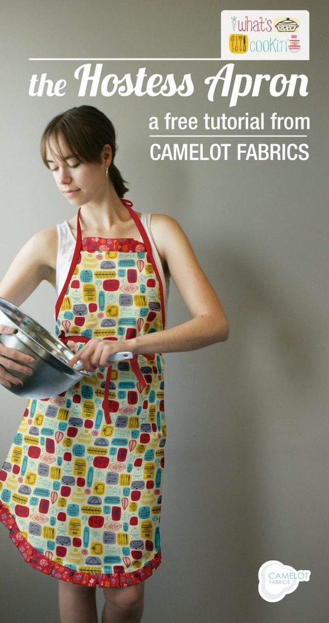 Red Straps Kitchen Apron Ruffles