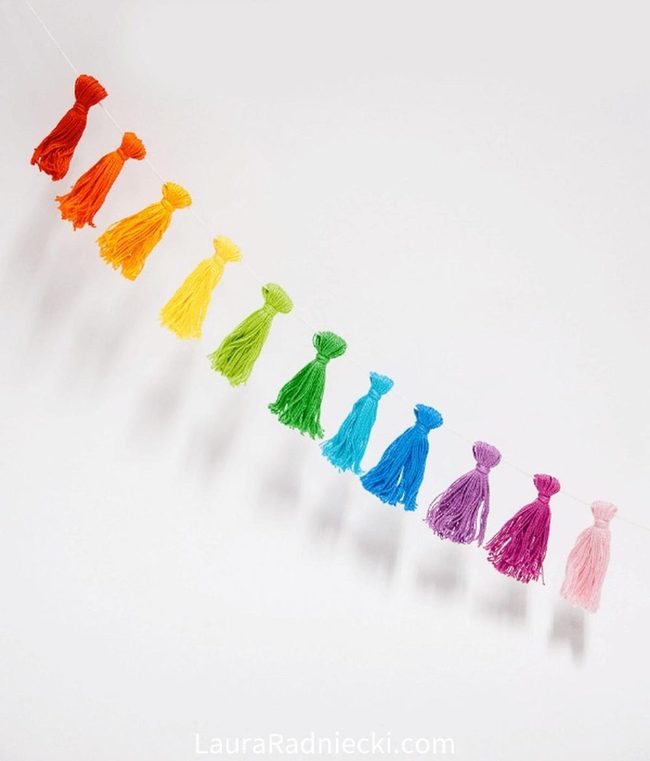 Handmade Rainbow Tassel Garland