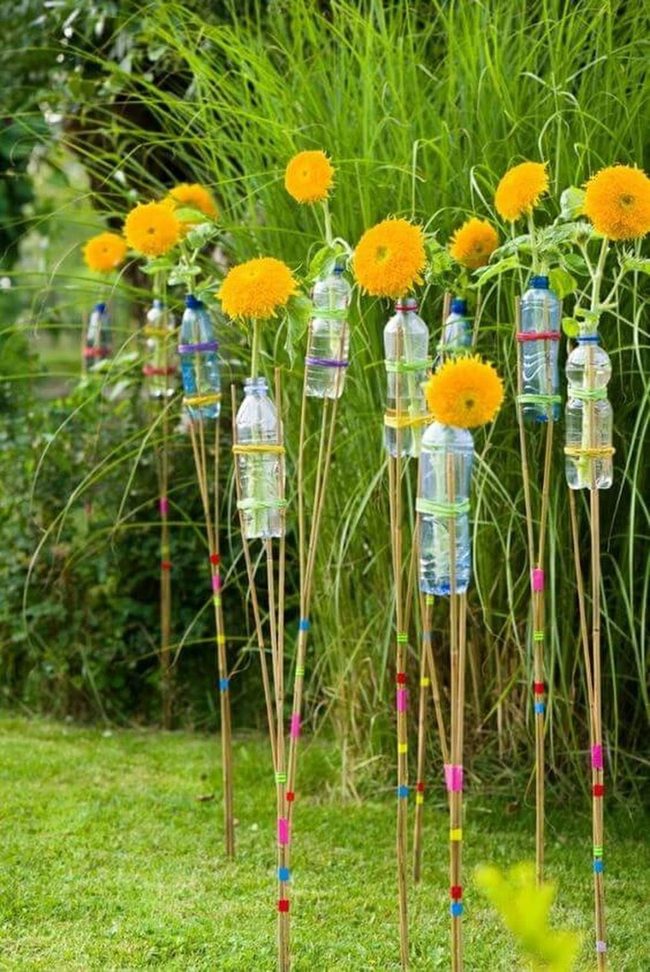 Plastic Bottles Become Garden Sculpture