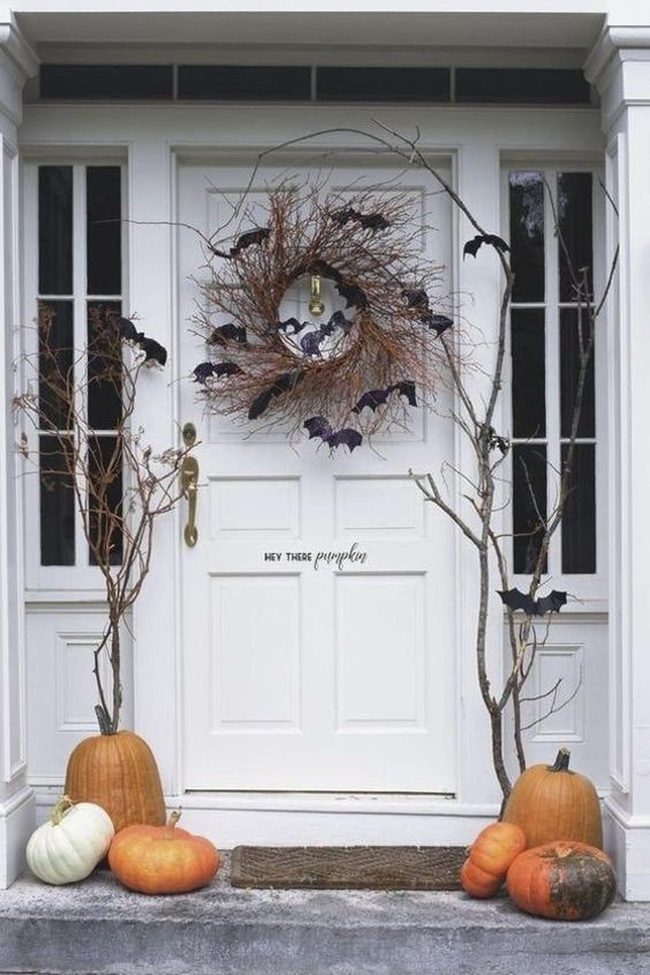 White Door Black Bat Frame