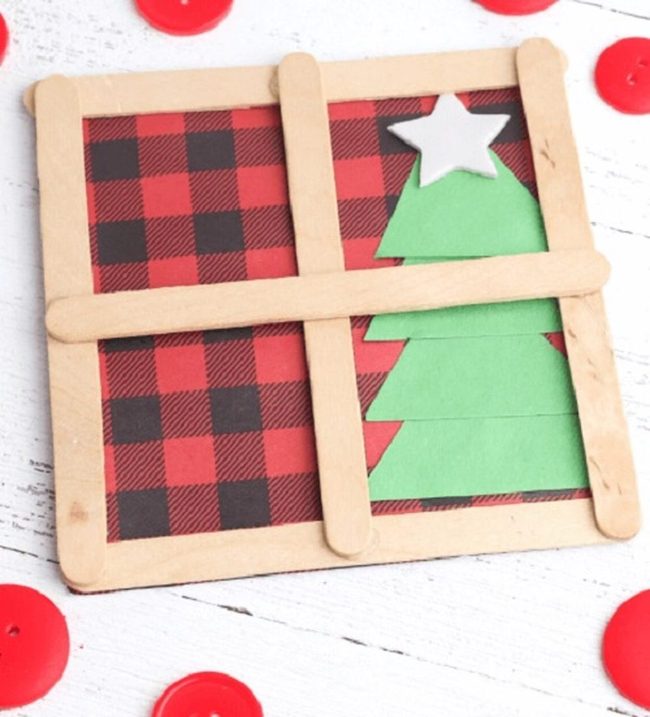 Popsicle Stick Christmas Wreath
