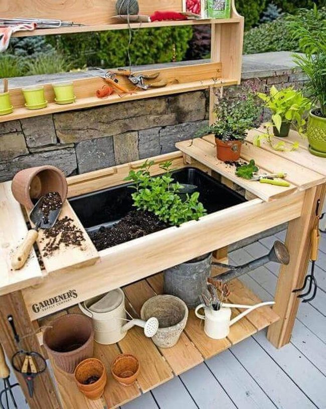 Garden Tool Shed With Living Plants