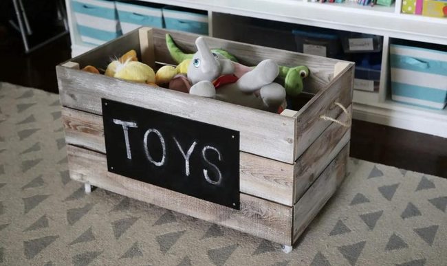 Weathered Wood Toy Organization
