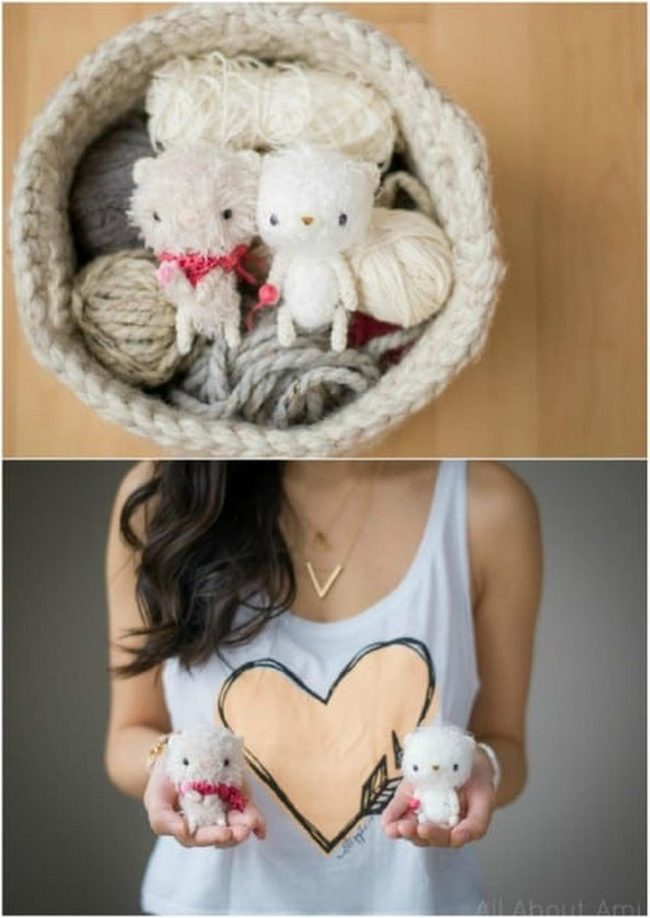 Soft Eyelash Yarn Bears