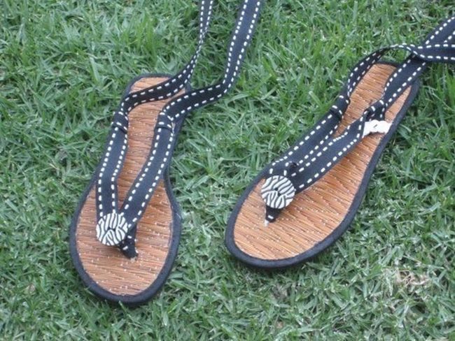 Black Striped Summer Sandals