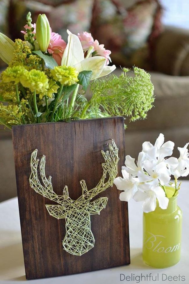Deer String Art In Neutral Tones