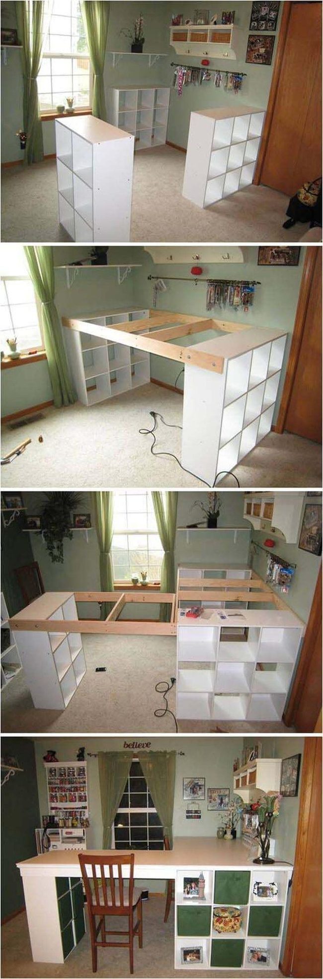 Cube Storage L-Shaped Desk System