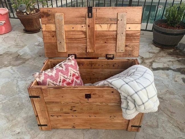 Weathered Wood Pallet Storage