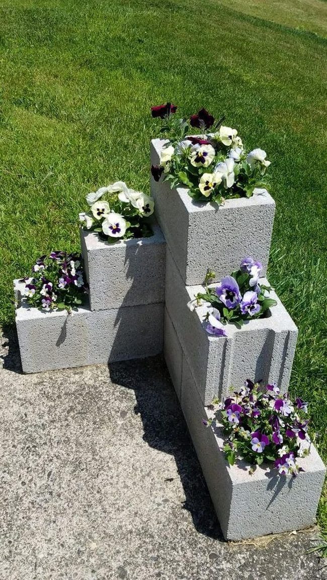 Zigzag Cinder Block Planter