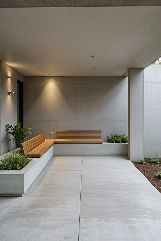 Concrete Bench with Integrated Lighting