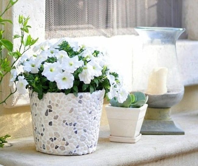 Pebble Mosaic Garden Pots