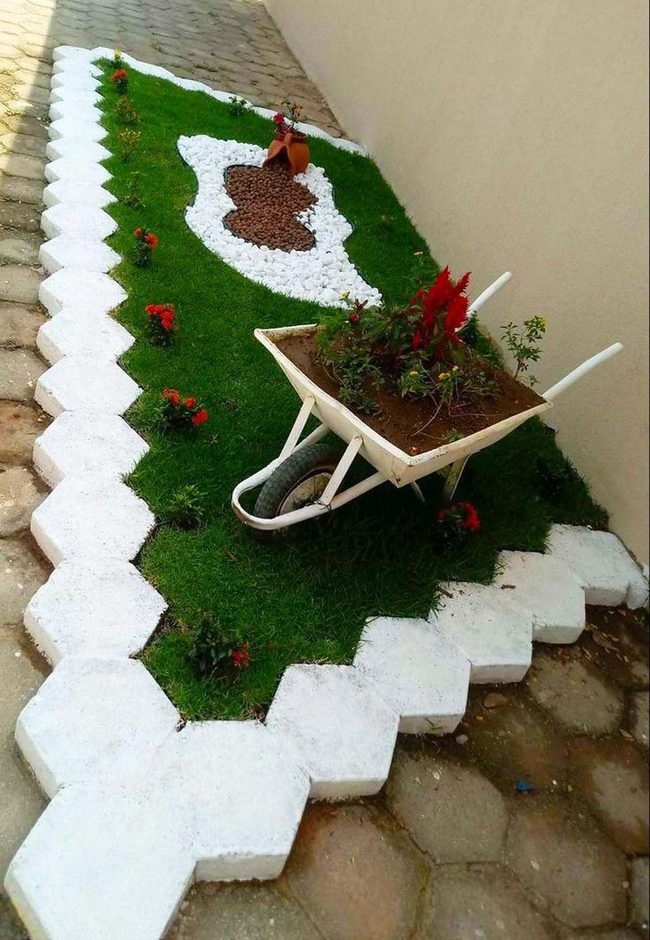 Wheelbarrow Blooms In Small Corner