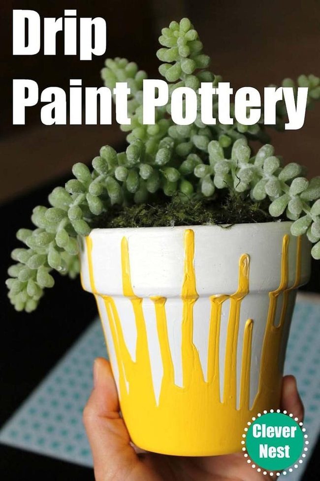 Cascading Paint Splattered Garden Pots